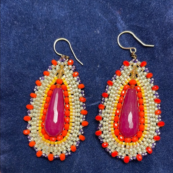 Miguel Ases Beaded Teardrop Earrings - Multicolor - Picture 2 of 3